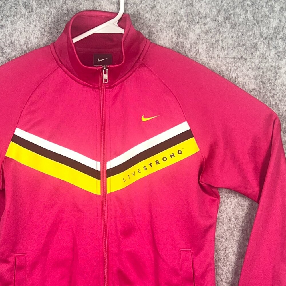 Nike Jacket Women's Large Pink Livestrong Full Zip‎ Track Running Athletic Top